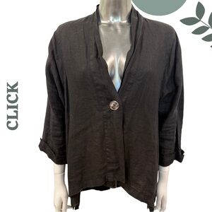 Click Linen Relaxed Black Jacket – Made in USA – Size Small